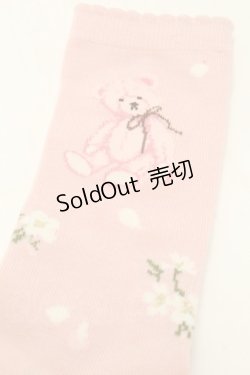 画像3: PINK HOUSE / 桜Teddyソックス  ピンク S-25-09-23-1027-LO-ZA-HR-ZS