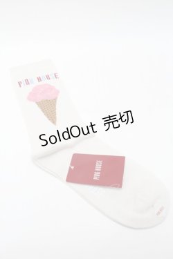 画像2: PINK HOUSE / アイスクリーム柄ソックス  バニラ S-25-09-23-1030-LO-ZA-HR-ZS