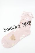 PINK HOUSE / PINK HOUSE × misako aoki/Animal Happy Jam柄ソックス  ピンク S-25-09-23-1032-LO-ZA-HR-ZS