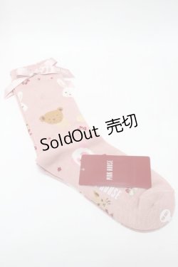 画像2: PINK HOUSE / PINK HOUSE × misako aoki/Animal Happy Jam柄ソックス  ピンク S-25-09-23-1032-LO-ZA-HR-ZS