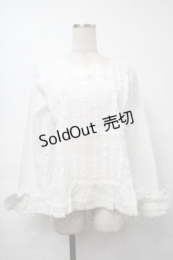画像1: PINK HOUSE / タックピコフリルブラウス  白 S-25-09-23-009-LO-BL-AS-ZS