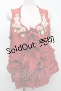 PINK HOUSE / Berry Roseモチーフ付きベスト  赤 S-25-09-23-014-LO-TO-AS-ZS