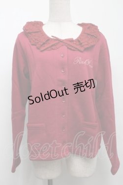 画像1: PINK HOUSE / ローン衿付きスウェットカーディガン  赤 S-25-09-23-015-LO-TO-AS-ZS