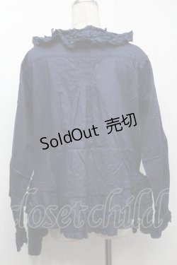 画像2: PINK HOUSE / リボンローンフリルブラウス  紺 S-25-09-23-020-LO-BL-AS-ZS