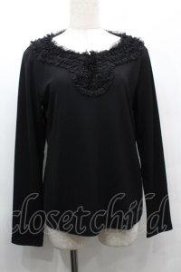 INGEBORG / チュールフリルトップス  黒 S-25-09-23-029-LO-TO-AS-ZS
