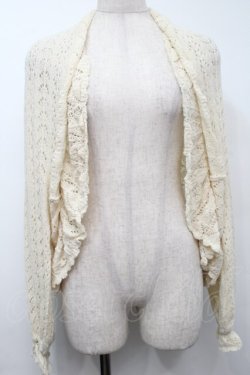 画像1: PINK HOUSE / 透かし編みボレロ風カーディガン  オフ S-25-09-23-005-LO-TO-AS-ZS