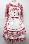 Angelic Pretty / Heart CafeワンピースSet  赤 S-25-09-24-036-AP-OP-AS-ZS