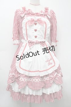 画像1: Angelic Pretty / Heart CafeワンピースSet  赤 S-25-09-24-036-AP-OP-AS-ZS