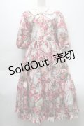 ANGELIQUE ROSA / ローズプリントロングワンピース  ピンク S-25-09-24-038-LO-OP-HR-ZS