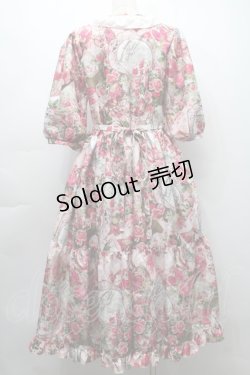 画像2: ANGELIQUE ROSA / ローズプリントロングワンピース  ピンク S-25-09-24-038-LO-OP-HR-ZS