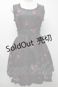 Ank Rouge / Poison Cherryジャンパースカート  黒 S-25-09-24-055-CA-OP-HR-ZS