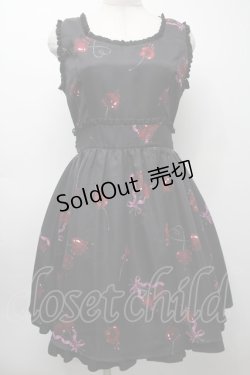 画像1: Ank Rouge / Poison Cherryジャンパースカート  黒 S-25-09-24-055-CA-OP-HR-ZS