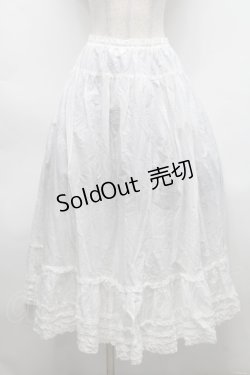 画像1: PINK HOUSE / フリルスカート  白 S-25-09-24-058-LO-SK-HR-ZS