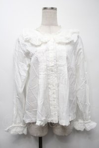 PINK HOUSE / リボンブローチ付きローンブラウス  白 S-25-09-24-006-LO-BL-HR-ZS