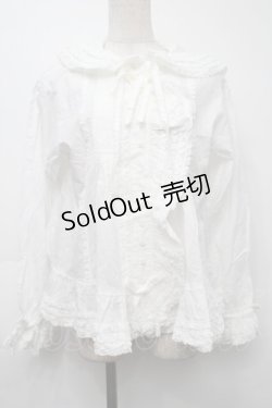 画像1: PINK HOUSE / うさぎの耳付きフードブラウス  白 S-25-09-24-007-LO-BL-HR-ZS