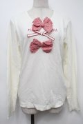 PINK HOUSE / リボンモチーフ付きカットソー  アイボリー S-25-09-24-008-LO-TO-HR-ZS
