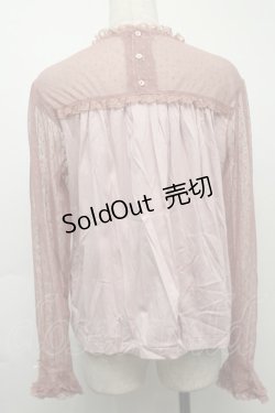 画像2: PINK HOUSE / ポルカドットチュール使いカットソー  ピンク S-25-09-24-010-LO-TO-HR-ZS