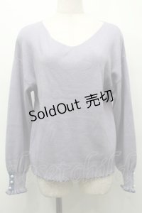 axes femme / メローウォッシャブルニット  ブルー S-25-09-24-016-AX-TO-HR-ZS