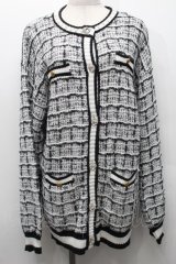 Ank Rouge / ツイードニットカーデ  黒ｘ白 S-25-09-24-022-CA-TO-HR-ZS