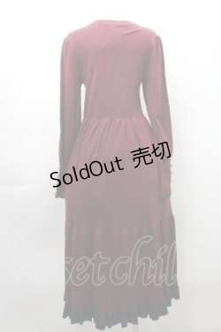 画像2: axes femme / チョーカー風ニットワンピース  ワインｘ紺 S-25-09-24-024-AX-OP-HR-ZS