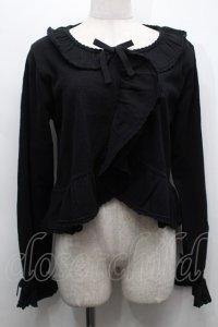 PINK HOUSE / 透かし柄ボレロ風カーディガン  黒 S-25-09-24-025-LO-TO-HR-ZS