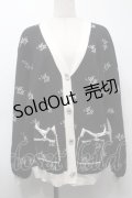 Ank Rouge / モノグラムロングカーデ  黒 S-25-09-24-028-CA-TO-HR-ZS