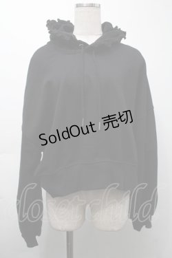 画像1: Ank Rouge / ロゴプリントショートパーカー  黒 S-25-09-24-029-CA-TO-HR-ZS