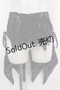 h.naoto Blood / プリントレースアップコルセット  黒 S-25-09-25-034-HN-SK-HR-ZS