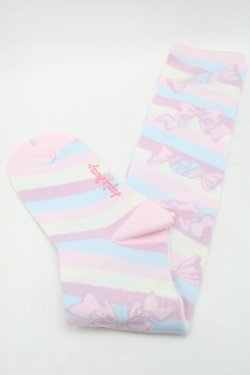 画像2: Angelic Pretty / キャンディボーダーオーバーニー  ピンクｘサックス S-25-09-25-004-AP-AC-HR-ZS