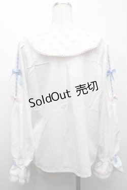 画像2: 中国ロリータ / 襟ハートプリントブラウス  白 S-25-09-25-035-LO-TO-HR-ZS