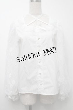 画像1: LOLITA / 袖レースブラウス  白 S-25-09-25-036-LO-BL-HR-ZS
