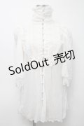 alice auaa / スタンドカラーシフォンブラウス  白 S-25-09-25-037-AA-BL-HR-ZS
