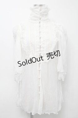 画像1: alice auaa / スタンドカラーシフォンブラウス  白 S-25-09-25-037-AA-BL-HR-ZS