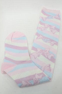 画像1: Angelic Pretty / キャンディボーダーオーバーニー  ピンクｘサックス S-25-09-25-005-AP-AC-HR-ZS