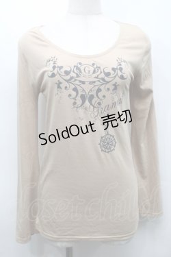 画像1: GRAMM / プリント半袖カットソー  ベージュ S-25-09-25-041-HN-TO-HR-ZS