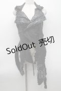 NAOTO SEVEN / 鱗レザーベスト  黒 S-25-09-25-042-HN-TO-HR-ZS