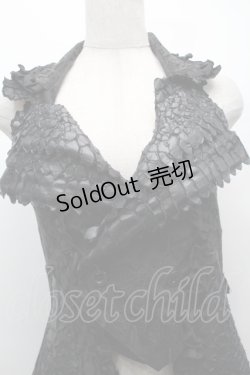 画像3: NAOTO SEVEN / 鱗レザーベスト  黒 S-25-09-25-042-HN-TO-HR-ZS