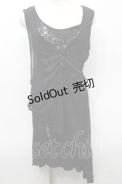 画像1: STEAM / チュール重ねノースリーブトップス  黒 S-25-09-25-043-HN-OP-HR-ZS