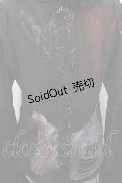 画像5: DARK RED  RUM / クラッシュデザインZIPカーディガン  黒 S-25-09-25-044-HN-TO-HR-ZS