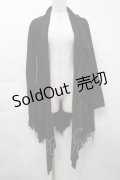 DARK RED  RUM / クラッシュデザインカーディガン  黒 S-25-09-25-046-HN-TO-HR-ZS