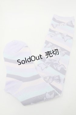 画像1: Angelic Pretty / キャンディボーダーオーバーニー  ラベンダーｘピンク S-25-09-25-007-AP-AC-HR-ZS