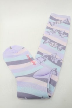 画像2: Angelic Pretty / キャンディボーダーオーバーニー  ラベンダーｘピンク S-25-09-25-007-AP-AC-HR-ZS