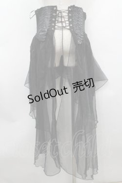 画像2: NAOTO SEVEN / 鱗レザーコルセットオーバースカート  黒 S-25-09-25-052-HN-JA-HR-ZS