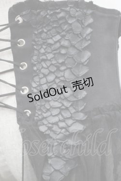 画像3: NAOTO SEVEN / 鱗レザーコルセットオーバースカート  黒 S-25-09-25-052-HN-JA-HR-ZS