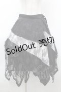 NAOTO SEVEN / レース重ね変形スカート  黒ｘ白 S-25-09-25-056-HN-SK-HR-ZS