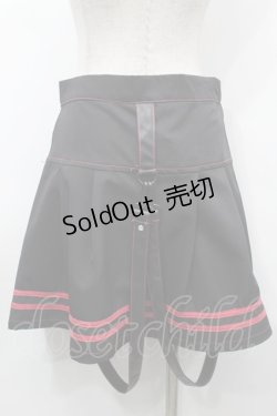 画像2: KILL STAR / レザーサスペンダー付きスカート  黒ｘ赤 S-25-09-25-058-SL-SK-HR-ZS