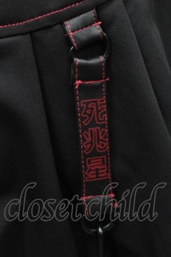 画像4: KILL STAR / レザーサスペンダー付きスカート  黒ｘ赤 S-25-09-25-058-SL-SK-HR-ZS