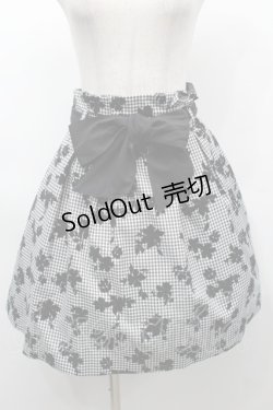 画像1: LOLITA / フロッキーギンガムスカート  黒ｘ白 S-25-09-25-059-LO-SK-HR-ZS