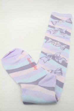 画像2: Angelic Pretty / キャンディボーダーオーバーニー  ラベンダーｘピンク S-25-09-25-011-AP-AC-HR-ZS