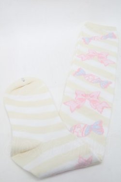 画像1: Angelic Pretty / キャンディボーダーオーバーニー  アイボリー S-25-09-25-012-AP-AC-HR-ZS